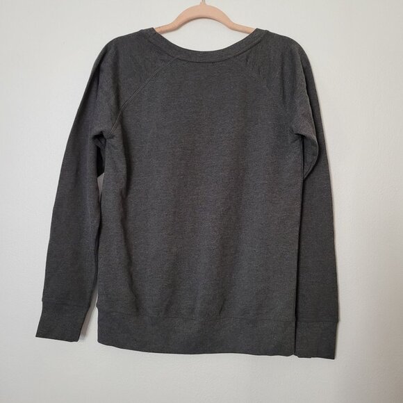 Snoopy & Woodstock Ladies Sweatshirt Gray Pullover Raglan Sleeve Instant Message - Picture 2 of 5